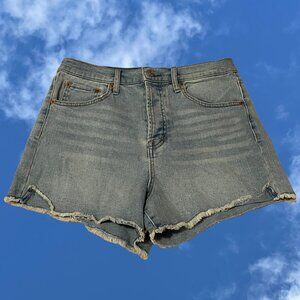 Jessica Simpson Button Up Infinite High Waist Jean Shorts